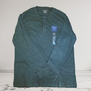 Croft & Barrow Men's Green Long Sleeve Henley